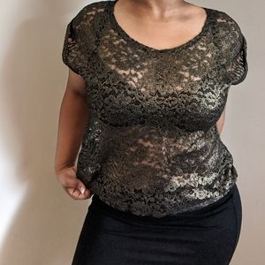 Lace/sheer blouse
